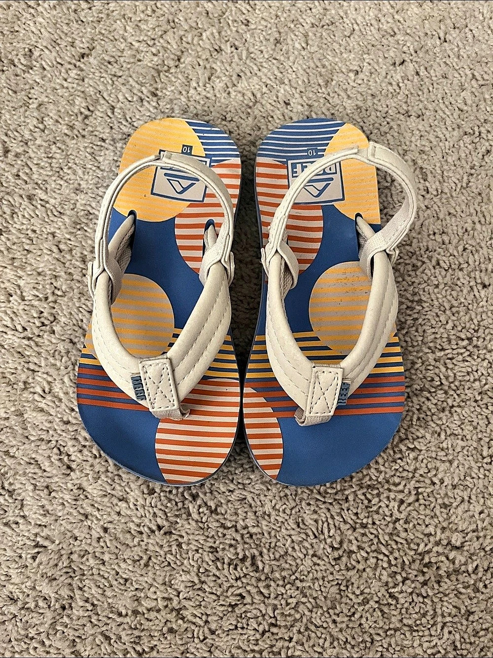 Reef Little Ahi Blue & Orange Sandals